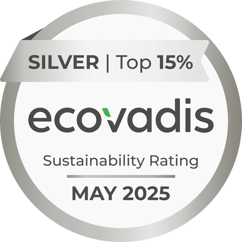 EcoVadis Silver, top 15 per cent, assessed May 2025